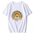 thumbnail image 1 of Women's T-Shirt Leopard Rainbow Teacher Life Teaching Teacher Day of School Casual Short Sleeve Top White Small, 1 of 4