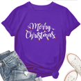 thumbnail image 1 of Women's T-Shirt Merry Christmas Tee Funny Graphic T-Shirt Soft Cotton Casual Short Sleeve Top, 1 of 5