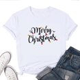 thumbnail image 1 of Women's T-Shirt Merry Christmas Tee Funny Graphic T-Shirt Soft Cotton Casual Short Sleeve Top, 1 of 5