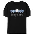 thumbnail image 1 of Women's T-Shirt Minimalism Blue Heart One Day At A Time Short Sleeve Casual Tee Classic Crew Neck T Shirt for Women Black, 3XL, 1 of 7