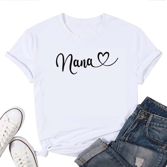 Women's T-Shirt Nana Tee Funny Graphic Grandma T-Shirt Soft Cotton Casual Short Sleeve Top