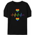 thumbnail image 1 of Women's T-Shirt Rainbow Heart Pattern Vector Illustration Short Sleeve Casual Tee Classic Crew Neck T Shirt for Women Black, L, 1 of 7