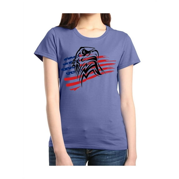 Women's T-Shirt Short Sleeve - American Flag 4th of July