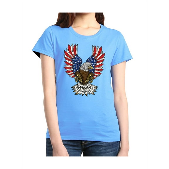 Women's T-Shirt Short Sleeve - American Flag 4th of July