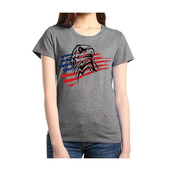 Women's T-Shirt Short Sleeve - American Flag 4th of July