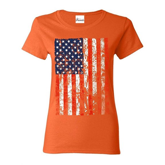Women's T-Shirt Short Sleeve - American Flag 4th of July
