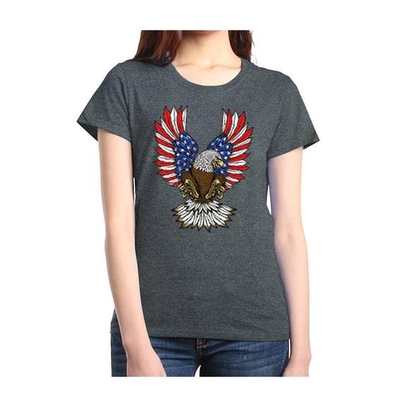 Women's T-Shirt Short Sleeve - American Flag 4th of July