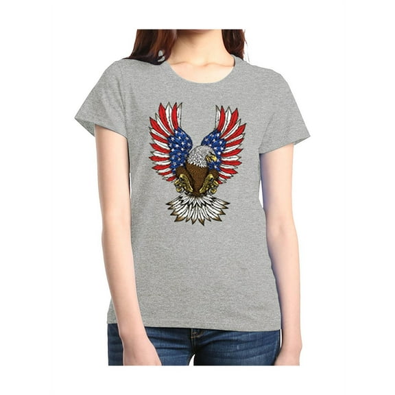 Women's T-Shirt Short Sleeve - American Flag 4th of July