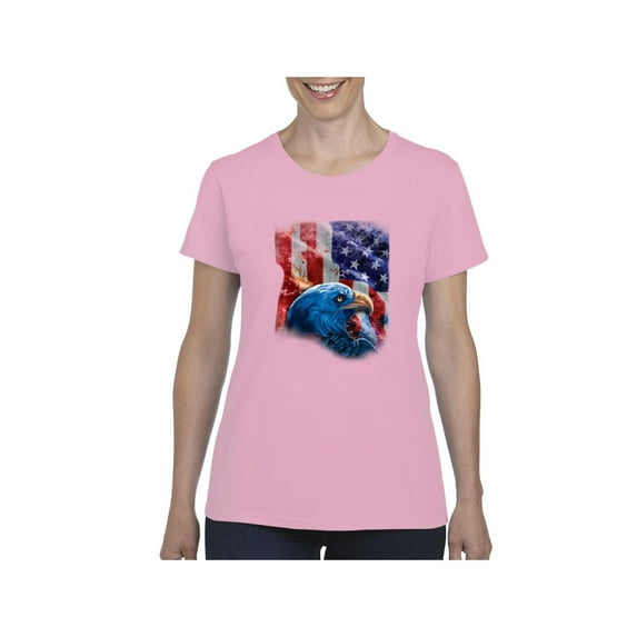 Women's T-Shirt Short Sleeve - American Flag 4th of July