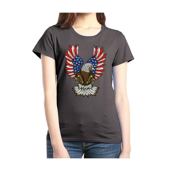 Women's T-Shirt Short Sleeve - American Flag 4th of July
