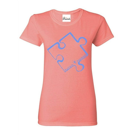 Women's T-Shirt Short Sleeve - Autism Awareness Puzzle