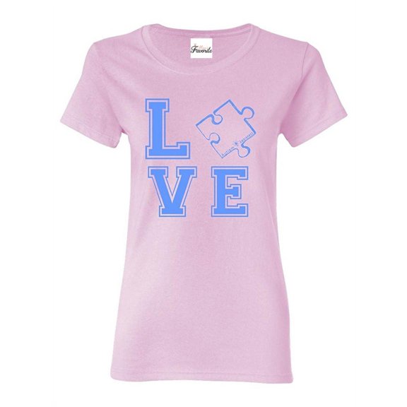 Women's T-Shirt Short Sleeve - Autism Awareness Puzzle