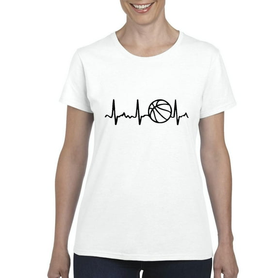 Women's T-Shirt Short Sleeve - Basketball Heartbeat