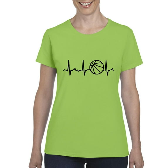 Women's T-Shirt Short Sleeve - Basketball Heartbeat