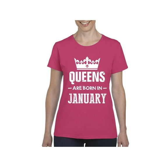 Women's T-Shirt Short Sleeve - Birthday Gift Queens Are Born in January