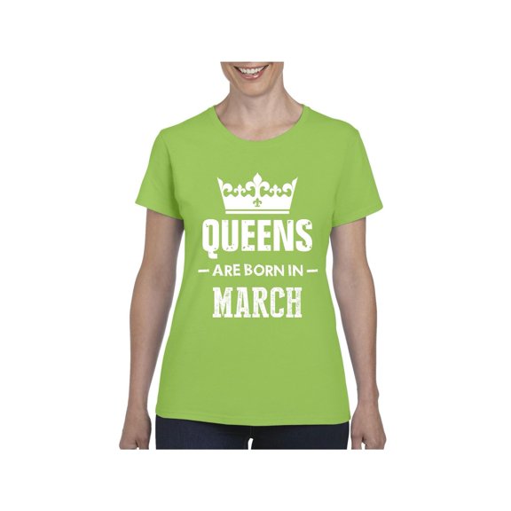 Women's T-Shirt Short Sleeve - Birthday Gift Queens Are Born in March