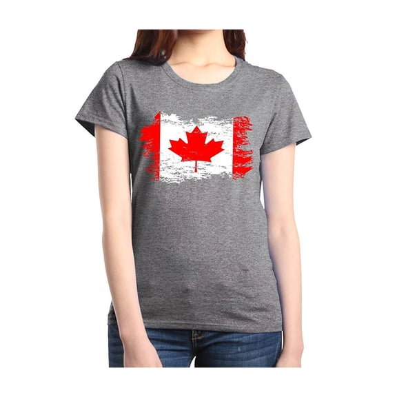 Women's T-Shirt Short Sleeve - Canada Flag