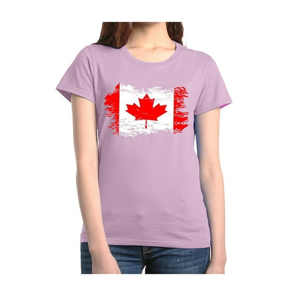 Women's T-Shirt Short Sleeve - Canada Flag