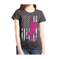 thumbnail image 1 of Women's T-Shirt Short Sleeve - Cancer Ribbon American Flag, 1 of 5