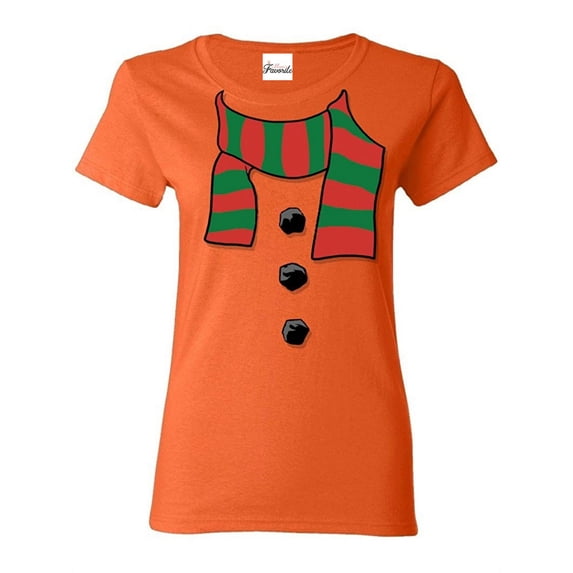 Women's T-Shirt Short Sleeve - Christmas Snowman Scarf