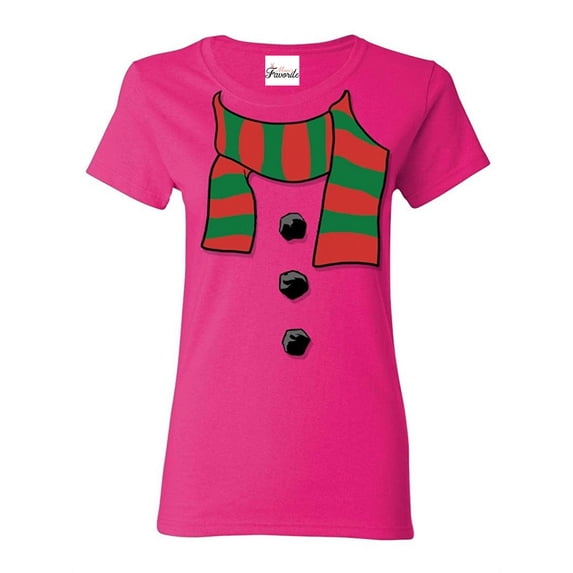 Women's T-Shirt Short Sleeve - Christmas Snowman Scarf