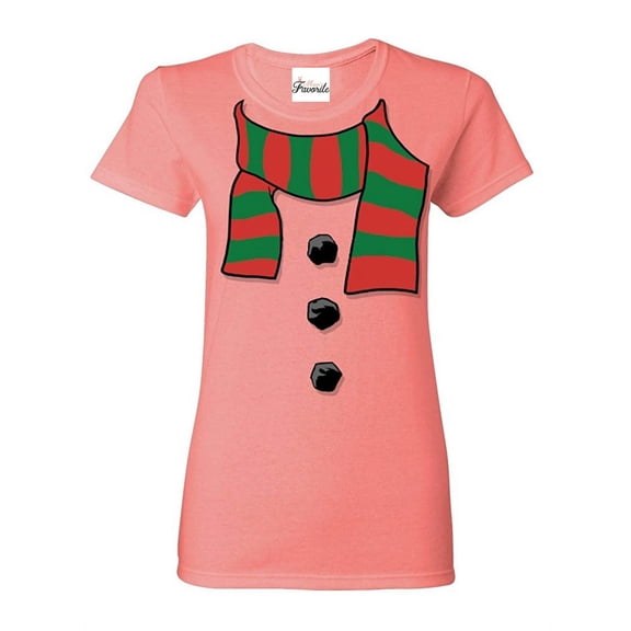 Women's T-Shirt Short Sleeve - Christmas Snowman Scarf