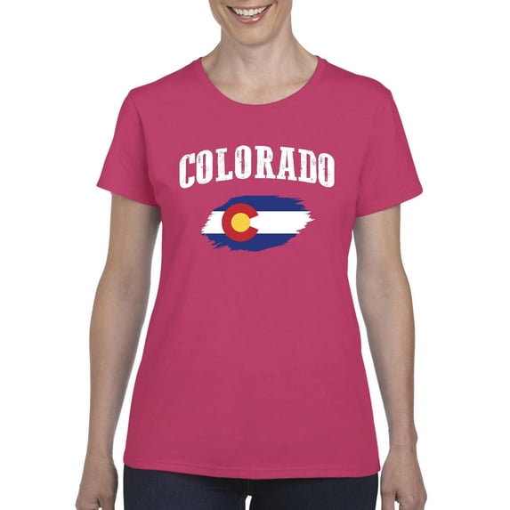 Women's T-Shirt Short Sleeve - Colorado Flag