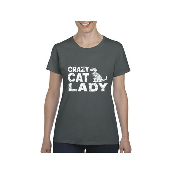 Women's T-Shirt Short Sleeve - Crazy Cat Lady