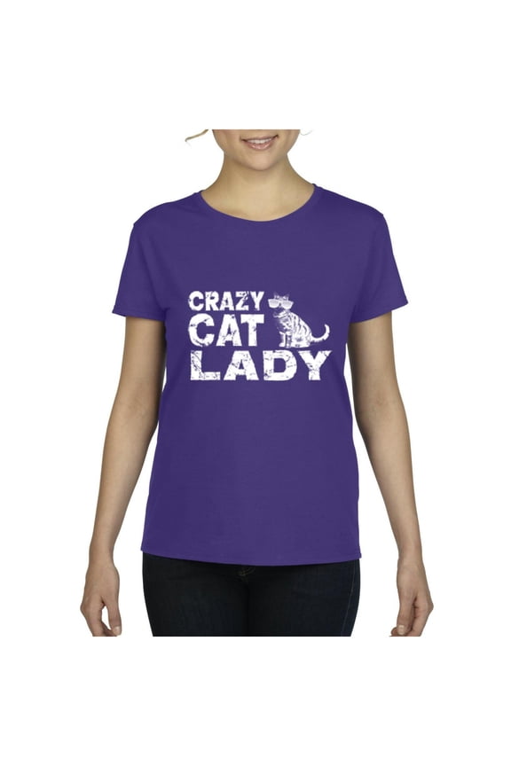Women's T-Shirt Short Sleeve - Crazy Cat Lady