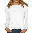 thumbnail image 1 of Women's T-Shirt Short Sleeve Crew Neck Summer Soft Long Tee Blouse - Purple/Navy/Black/White/Hot Pink/Blue/Sky Blue/Grey/Red/Green/Camouflage/Dark | 1PC Women's Basic Top, 1 of 9