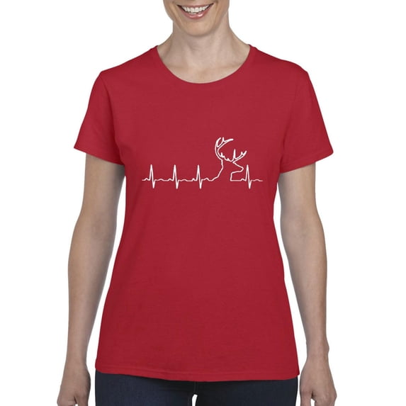 Women's T-Shirt Short Sleeve - Deer Heartbeat
