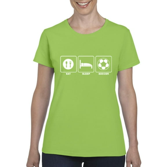 Women's T-Shirt Short Sleeve - Eat Sleep Soccer
