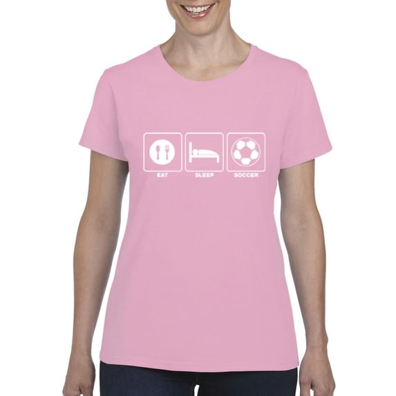 Women's T-Shirt Short Sleeve - Eat Sleep Soccer