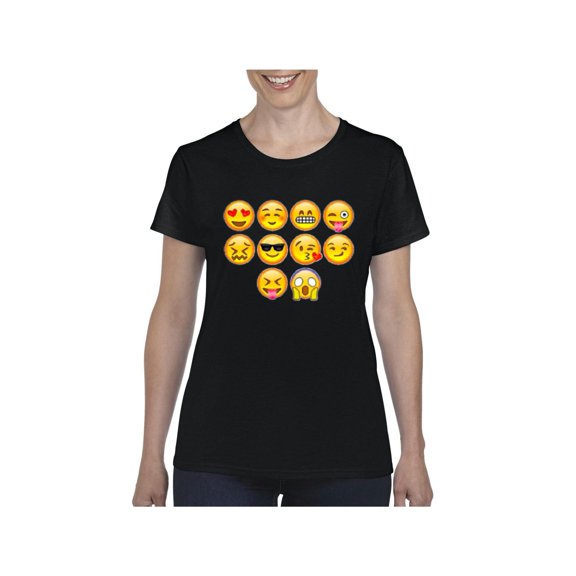 Women's T-Shirt Short Sleeve - Emoji Entourage