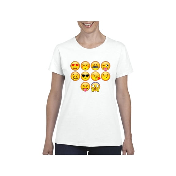 Women's T-Shirt Short Sleeve - Emoji Entourage
