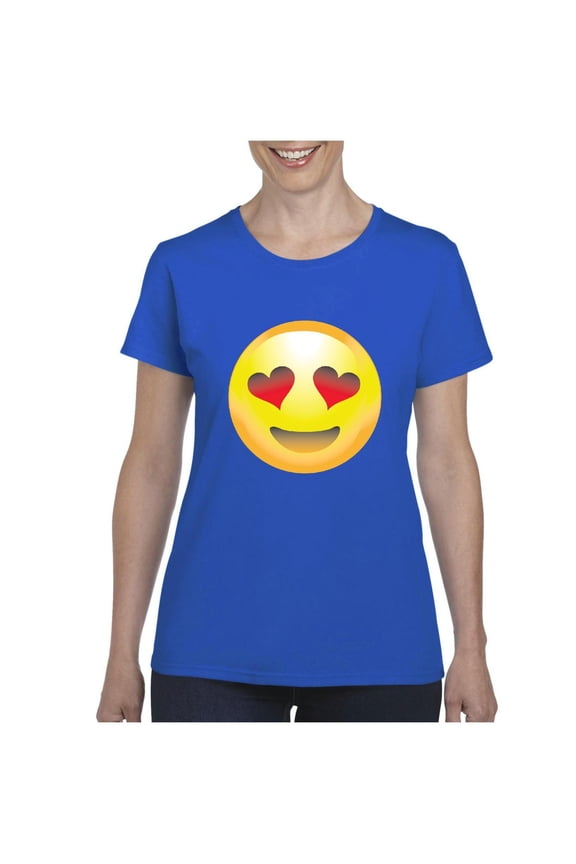 Women's T-Shirt Short Sleeve - Emoji Smiling Face