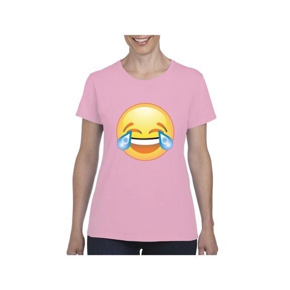 Women's T-Shirt Short Sleeve - Emoji Laughing Tears