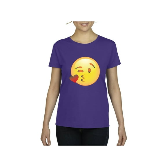 Women's T-Shirt Short Sleeve - Emoji Winky Face
