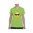 thumbnail image 1 of Women's T-Shirt Short Sleeve - Emoji with Sunglasses, 1 of 5