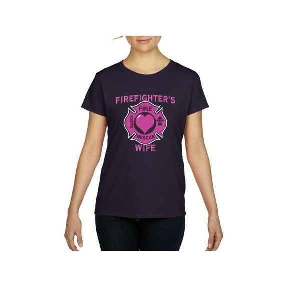Women's T-Shirt Short Sleeve - Firefighter`s Wife