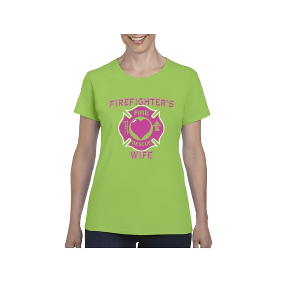 Women's T-Shirt Short Sleeve - Firefighter`s Wife