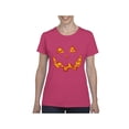 thumbnail image 1 of Women's T-Shirt Short Sleeve - Halloween Costume Pumpkin Face, 1 of 5