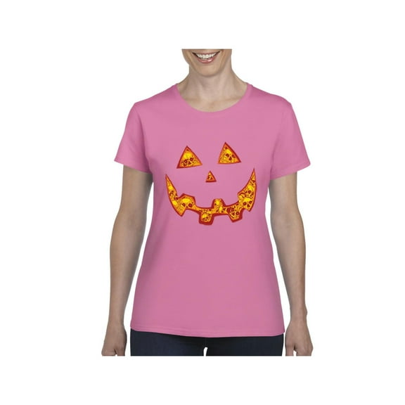 Women's T-Shirt Short Sleeve - Halloween Costume Pumpkin Face