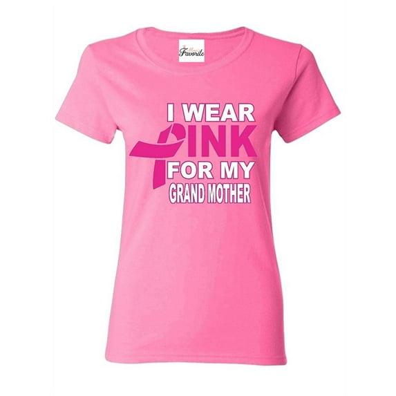 Women's T-Shirt Short Sleeve - I Wear Pink For My Grandma