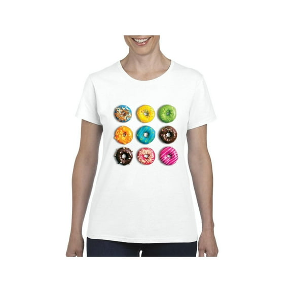 IWPF - Women's T-Shirt Short Sleeve - Love Food Donuts Doughnuts
