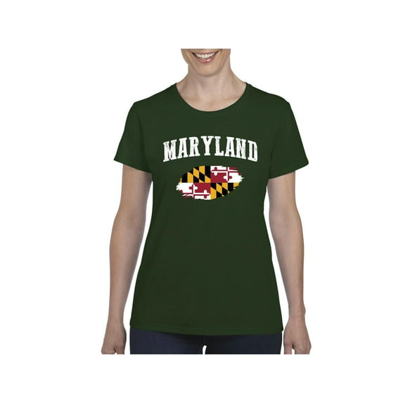 Women's T-Shirt Short Sleeve - Maryland Flag