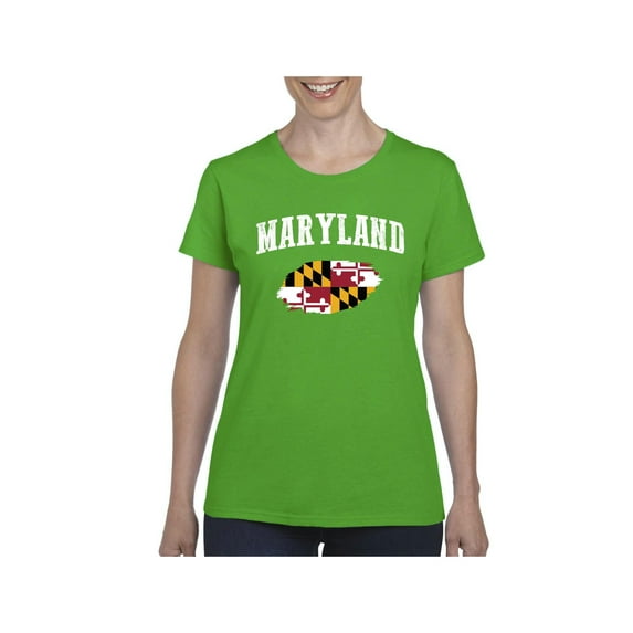 Women's T-Shirt Short Sleeve - Maryland Flag