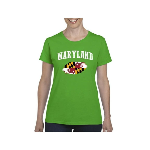 Women's T-Shirt Short Sleeve - Maryland Flag
