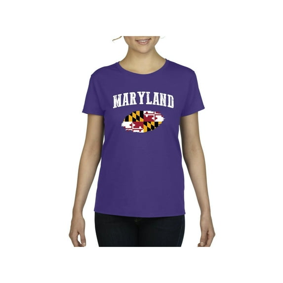 Women's T-Shirt Short Sleeve - Maryland Flag