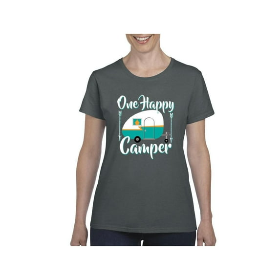 Women's T-Shirt Short Sleeve - ONE HAPPY CAMPER